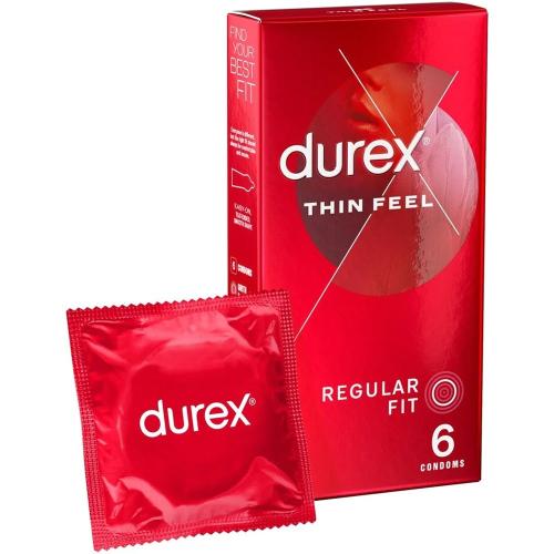 Durex Sensitive Thin Feel Condoms Λεπτά Προφυλακτικά για Καλύτερη Αίσθηση με Κανονική Εφαρμογή 6 Τεμάχια